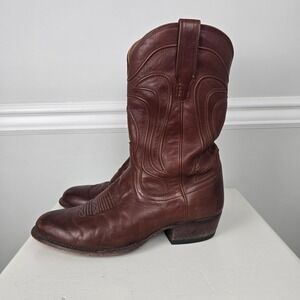 Tecovas Men's Cowboy‎ Boots 12.5 EE Brown Leather Handmade Mexico Western Roper